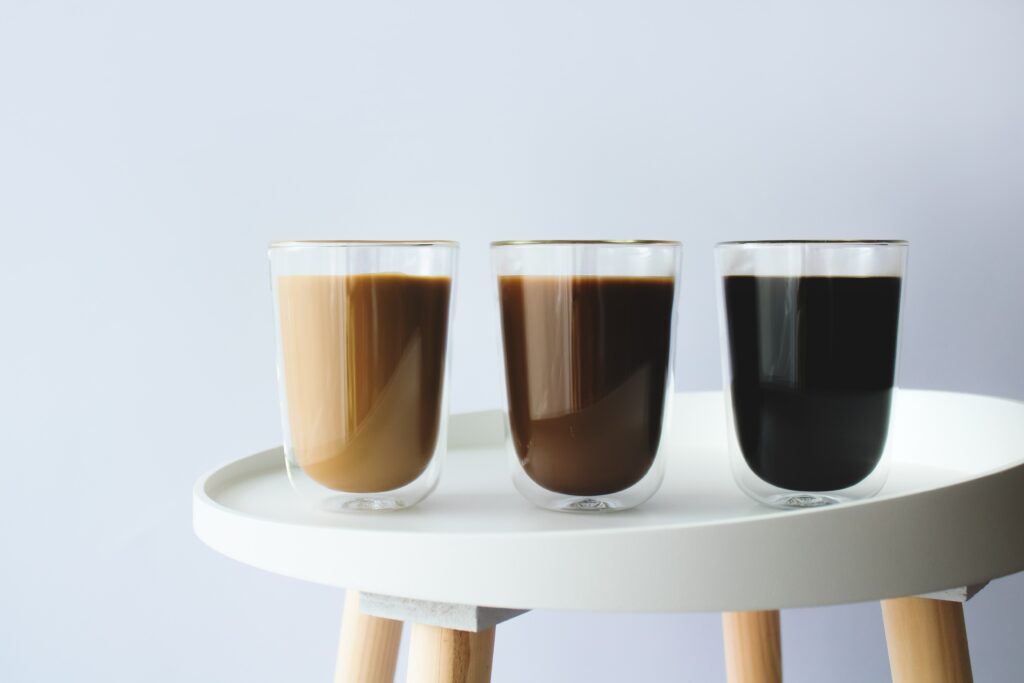 hot chocolate, coffee, and change